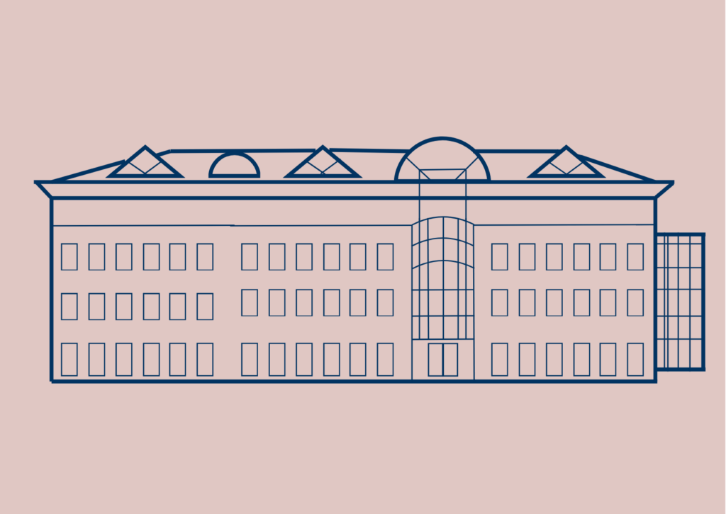 Line art of our beautiful office building